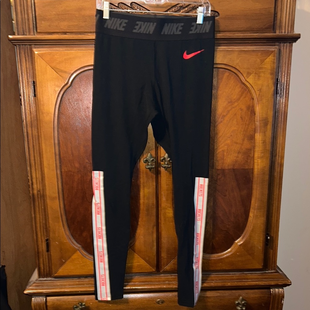 Nike Black and Red Rockets Leggings Athletic Style